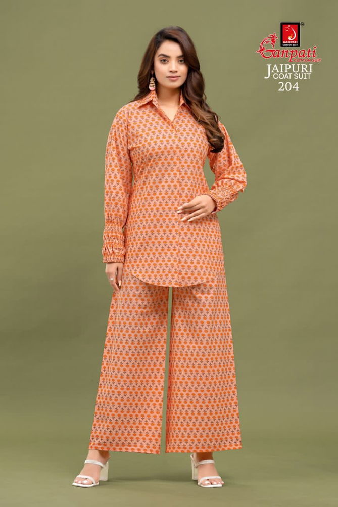 Ganpati Jaipuri Coat Suit Vol 2 Kurti With Bottom Catalog
